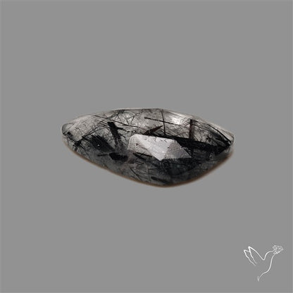 Rose Cut Black Tourmalinated Quartz