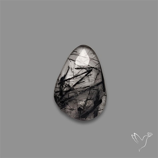 Rose Cut Black Tourmalinated Quartz
