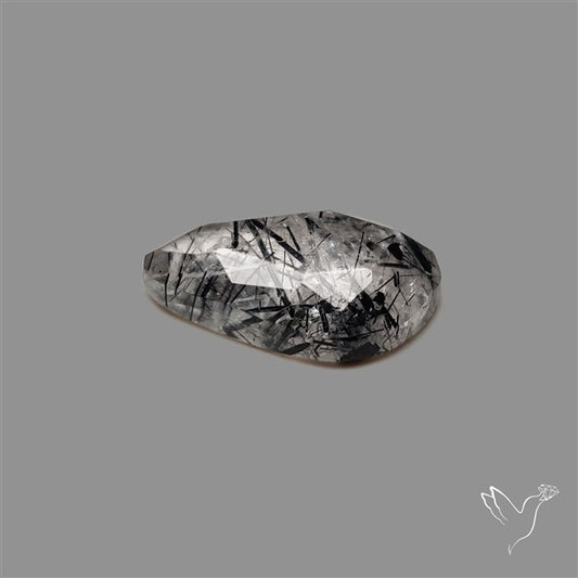 Rose Cut Black Tourmalinated Quartz
