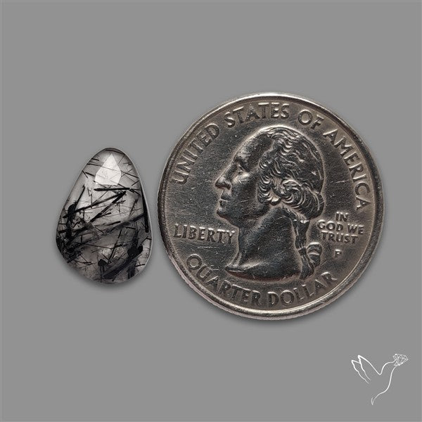 Rose Cut Black Tourmalinated Quartz