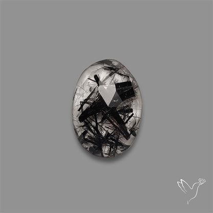 Rose Cut Black Tourmalinated Quartz