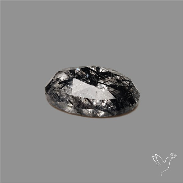 Rose Cut Black Tourmalinated Quartz