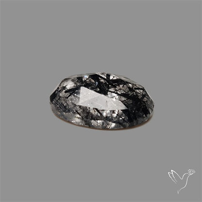 Rose Cut Black Tourmalinated Quartz