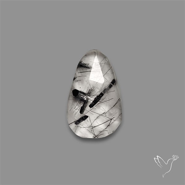 Rose Cut Black Tourmalinated Quartz