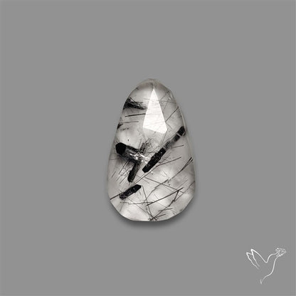 Rose Cut Black Tourmalinated Quartz