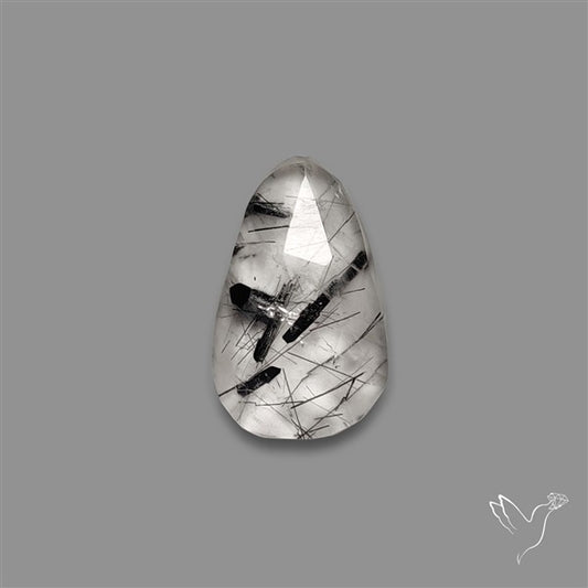 Rose Cut Black Tourmalinated Quartz