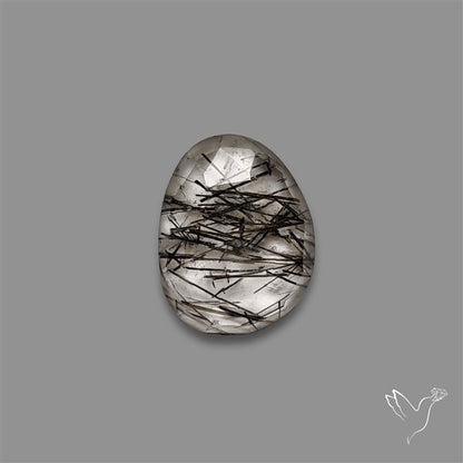 Rose Cut Black Tourmalinated Quartz
