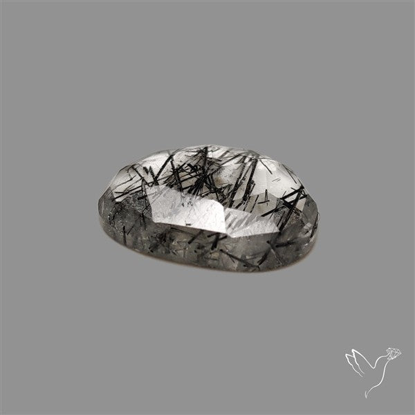 Rose Cut Black Tourmalinated Quartz