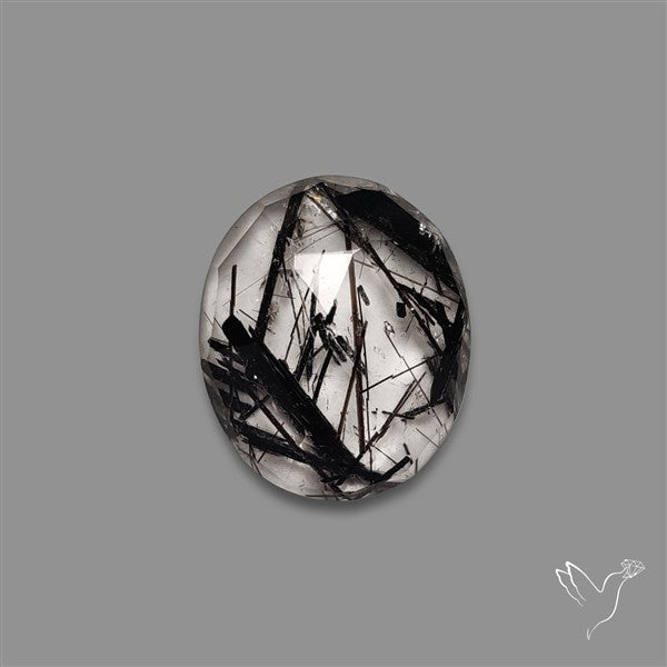Rose Cut Black Tourmalinated Quartz