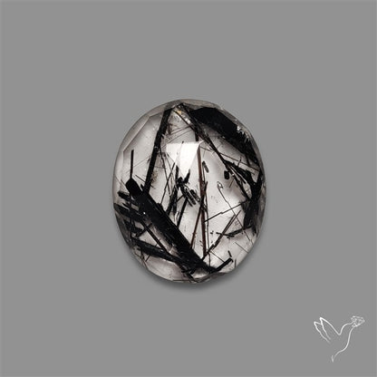 Rose Cut Black Tourmalinated Quartz
