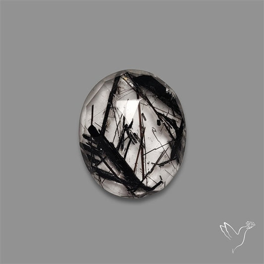 Rose Cut Black Tourmalinated Quartz