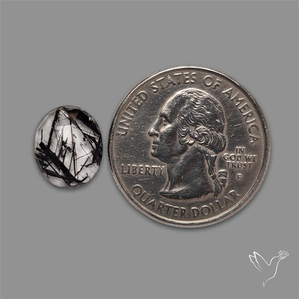 Rose Cut Black Tourmalinated Quartz