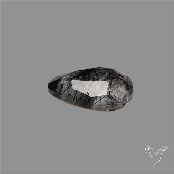 Rose Cut Black Tourmalinated Quartz