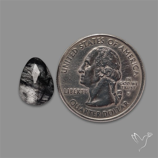 Rose Cut Black Tourmalinated Quartz