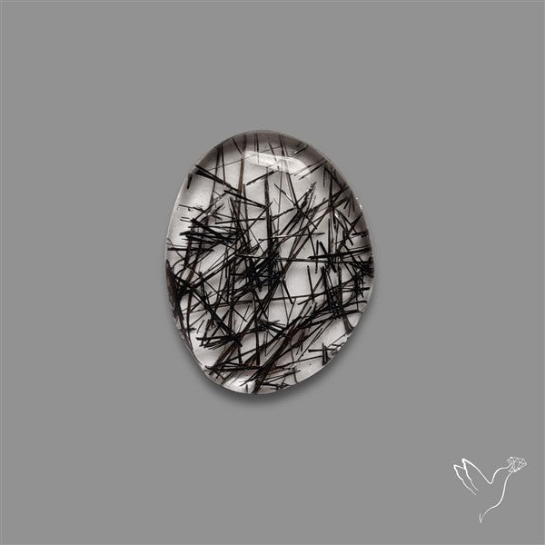 Sri Lankan Black Rutilated Quartz Cabochon