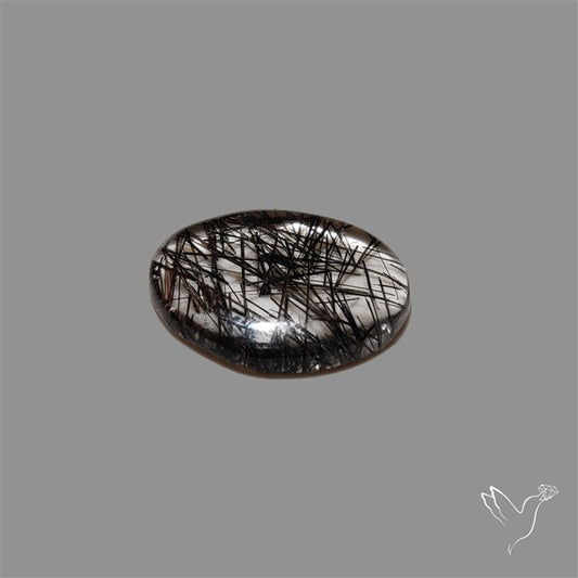 Sri Lankan Black Rutilated Quartz Cabochon
