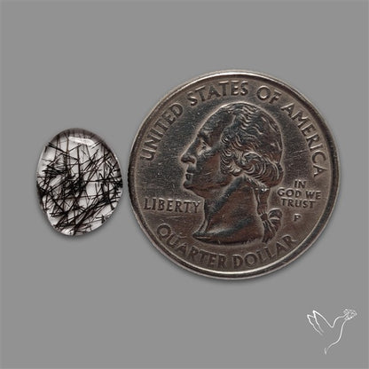 Sri Lankan Black Rutilated Quartz Cabochon