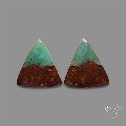 Boulder Chrysoprase Pair