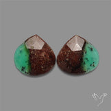 Rose Cut Boulder Chrysoprase Pair