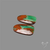 Rose Cut Boulder Chrysoprase Pair