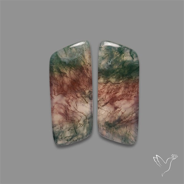 Red Moss Agate Pair