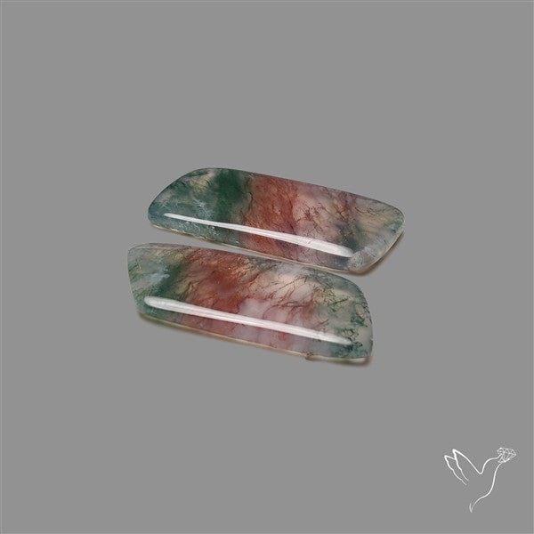 Red Moss Agate Pair