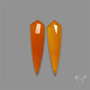 Rose Cut Carnelian Agate Pair