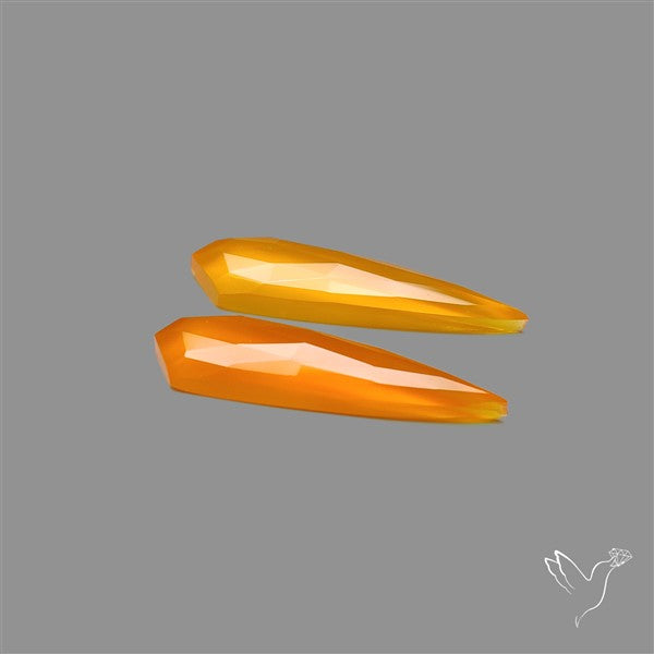 Rose Cut Carnelian Agate Pair