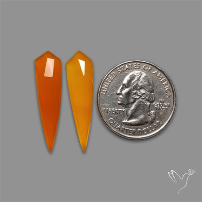 Rose Cut Carnelian Agate Pair