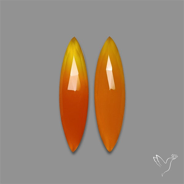 Rose Cut Carnelian Agate Pair