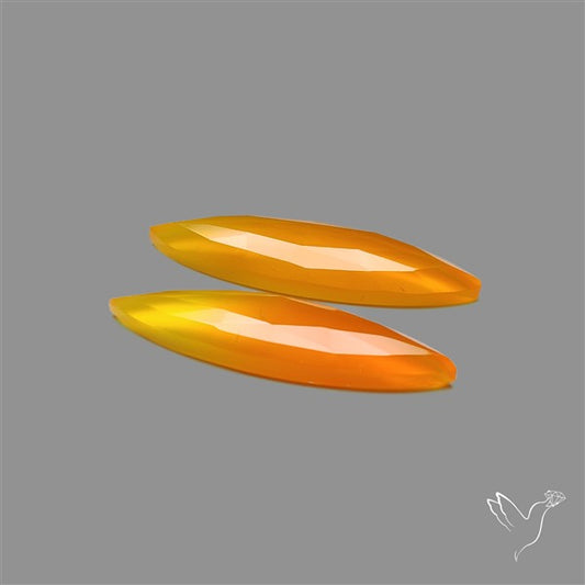 Rose Cut Carnelian Agate Pair