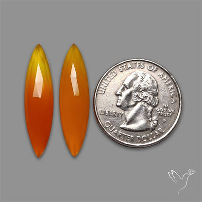 Rose Cut Carnelian Agate Pair