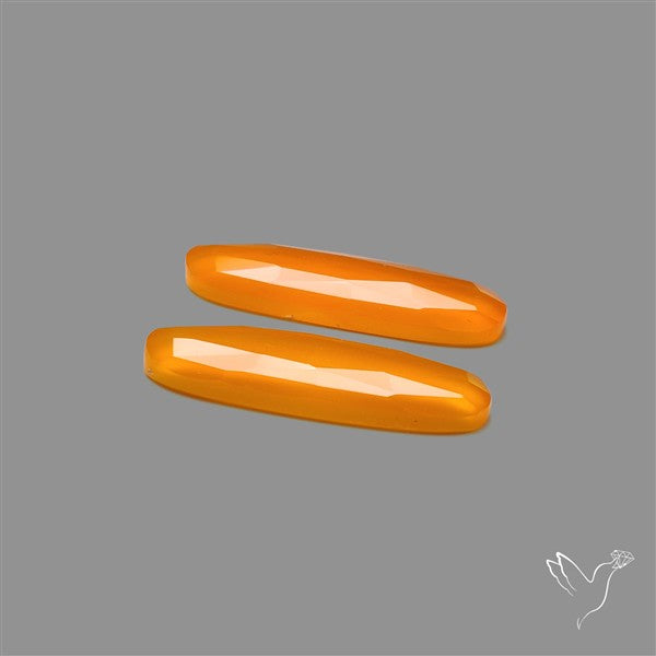 Rose Cut Carnelian Agate Pair