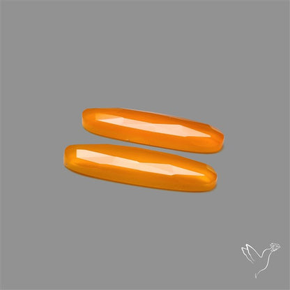 Rose Cut Carnelian Agate Pair