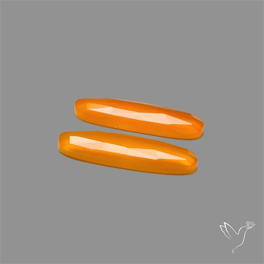 Rose Cut Carnelian Agate Pair