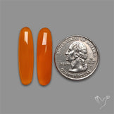 Rose Cut Carnelian Agate Pair