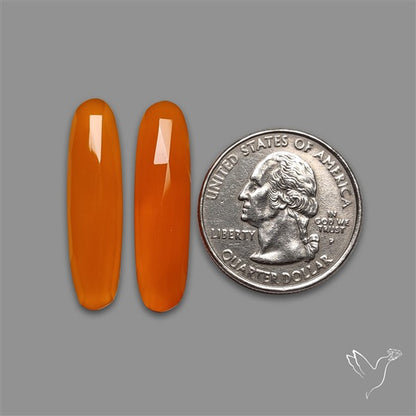 Rose Cut Carnelian Agate Pair