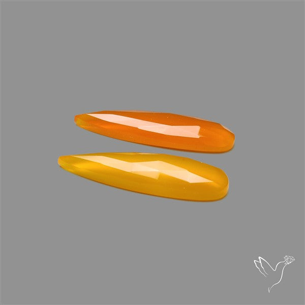 Rose Cut Carnelian Agate Pair