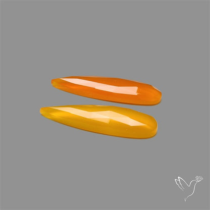 Rose Cut Carnelian Agate Pair