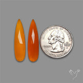 Rose Cut Carnelian Agate Pair