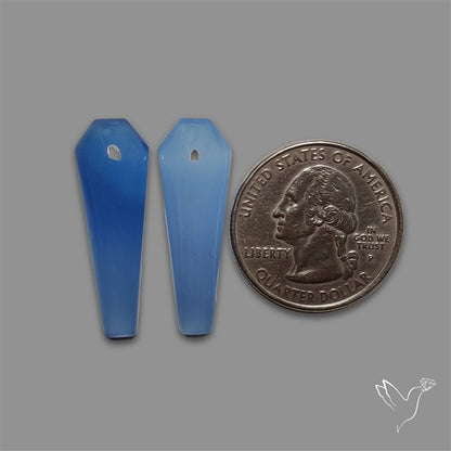 Namibian Blue Chalcedony Pair Gemmy