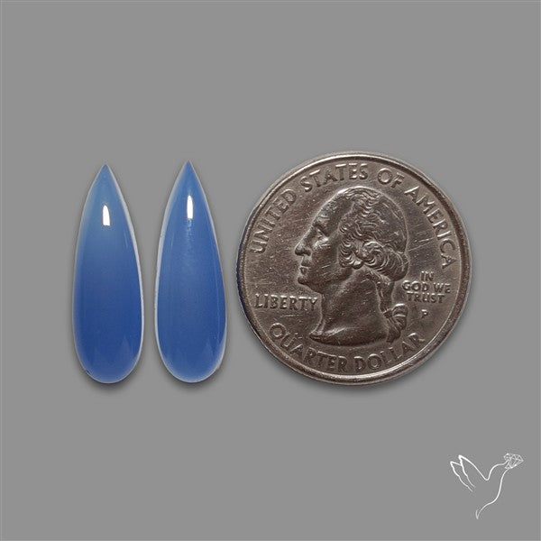 Namibian Blue Chalcedony Pair Gemmy