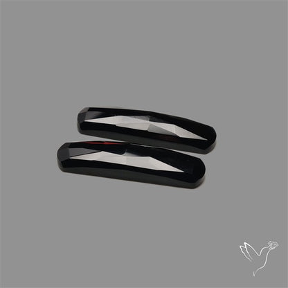 Rose Cut Black Onyx Pair