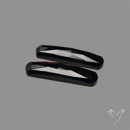 Rose Cut Black Onyx Pair