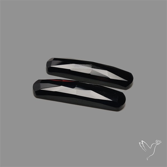 Rose Cut Black Onyx Pair