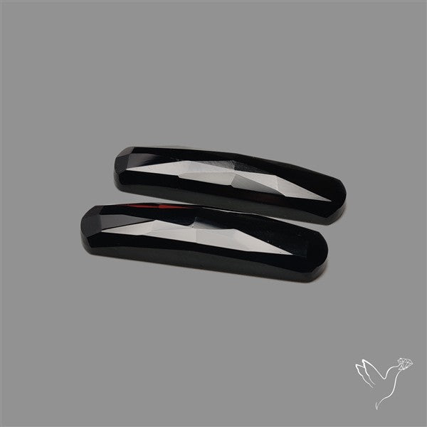 Rose Cut Black Onyx Pair