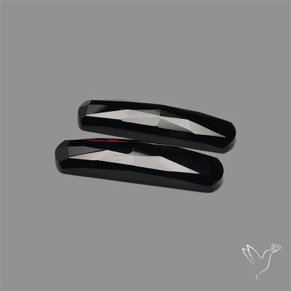 Rose Cut Black Onyx Pair