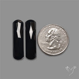 Rose Cut Black Onyx Pair