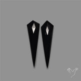 Rose Cut Black Onyx Pair