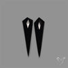 Rose Cut Black Onyx Pair
